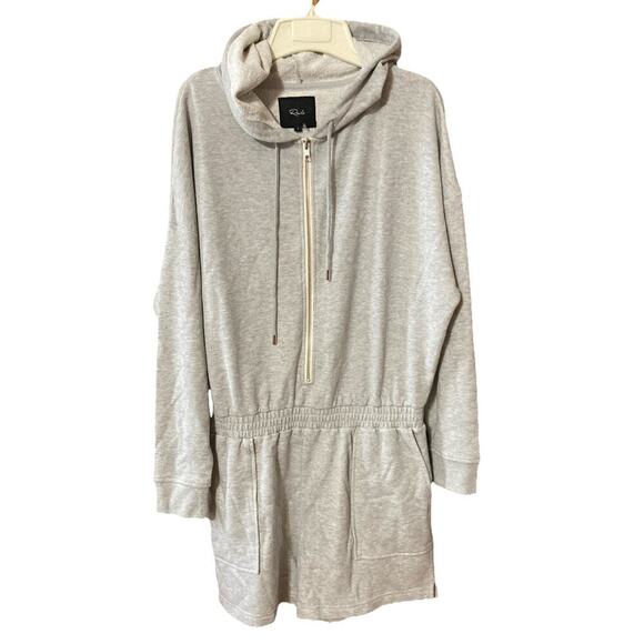 RAILS Women’s Nicola Hooded Romper Sz L Jumpsuit Heather Gray Zip 4” Inseam - Picture 3 of 10